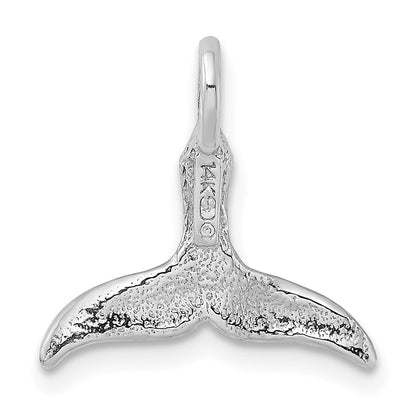 14K White Gold 3-D Polished Whale Tail Chain Slide