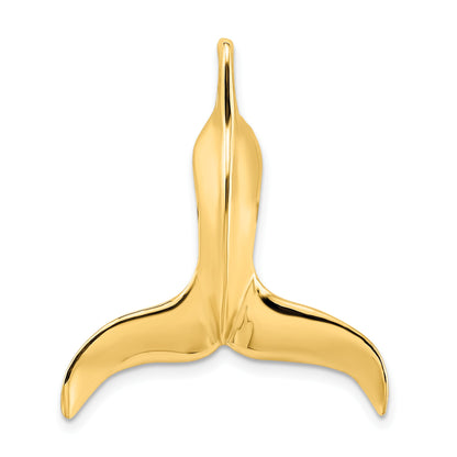 14K 3-D Polished Whale Tail Chain Slide