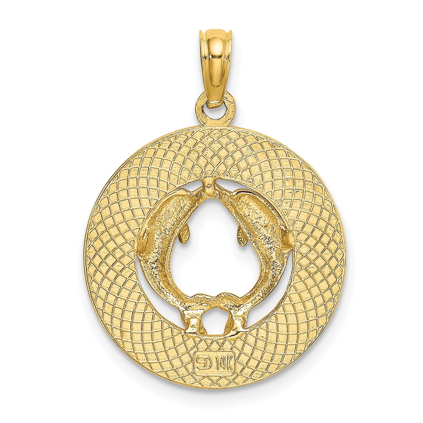 14K BEAUFORT SC with Dolphins Circle Charm