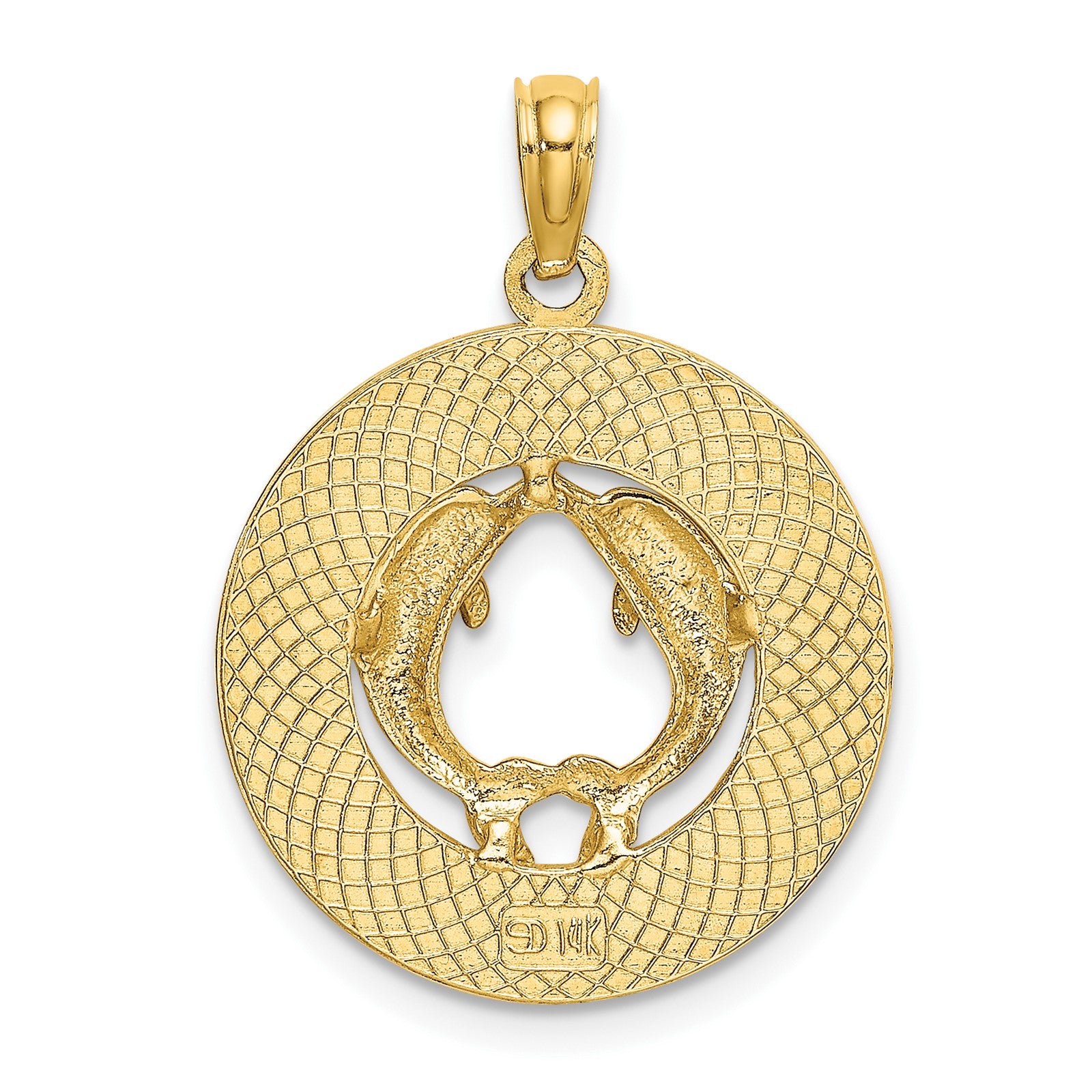 14K BEAUFORT SC with Dolphins Circle Charm