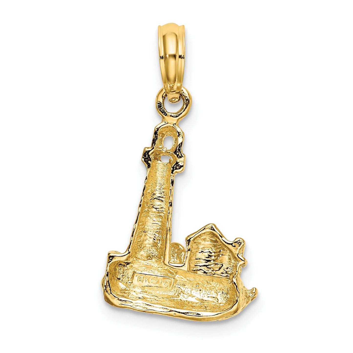 14K 2-D Lighthouse with Waves and Buildings Charm