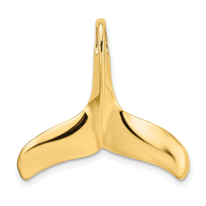 14K Large 3-D Polished and Textured Whale Tail Omega Slide