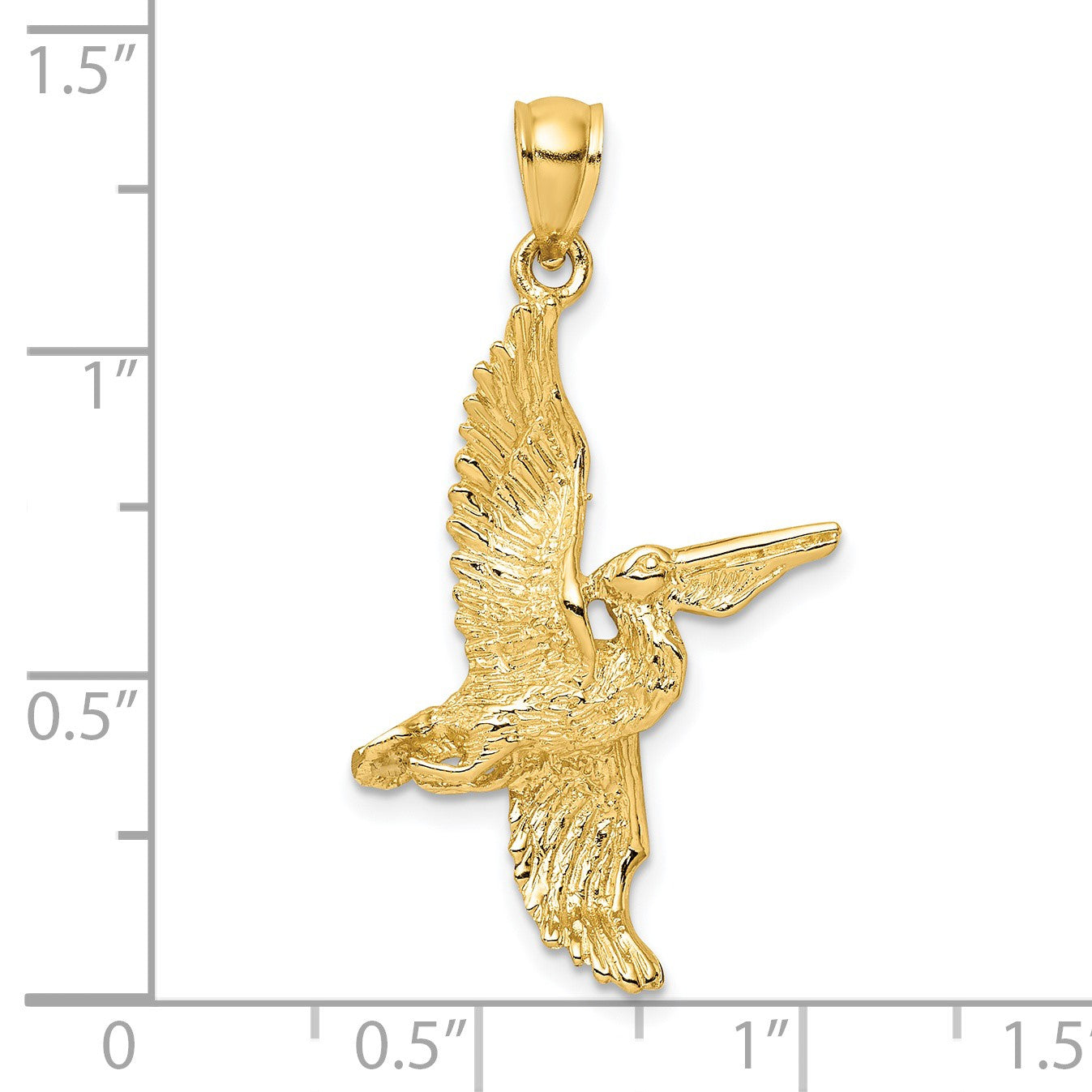 14K 3-D Pelican Flying Charm