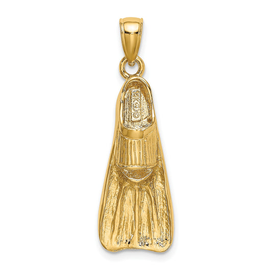 14K 3-D Scuba Flipper Charm