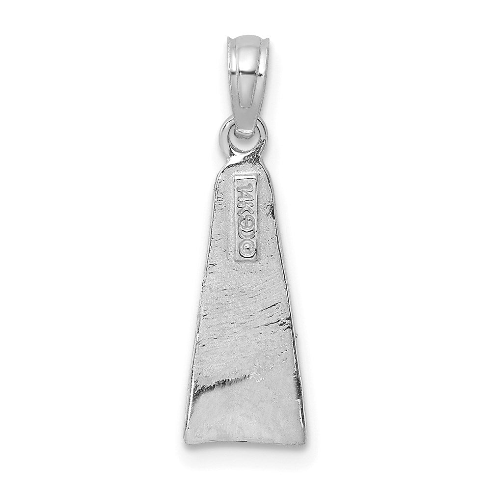 14K White Gold Scuba Flipper Charm