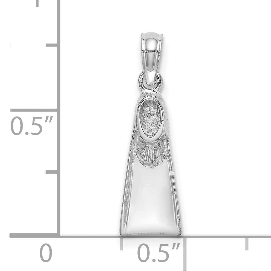 14K White Gold Scuba Flipper Charm