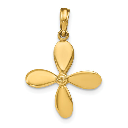 14K 3-D with 4 Blades Propeller Charm