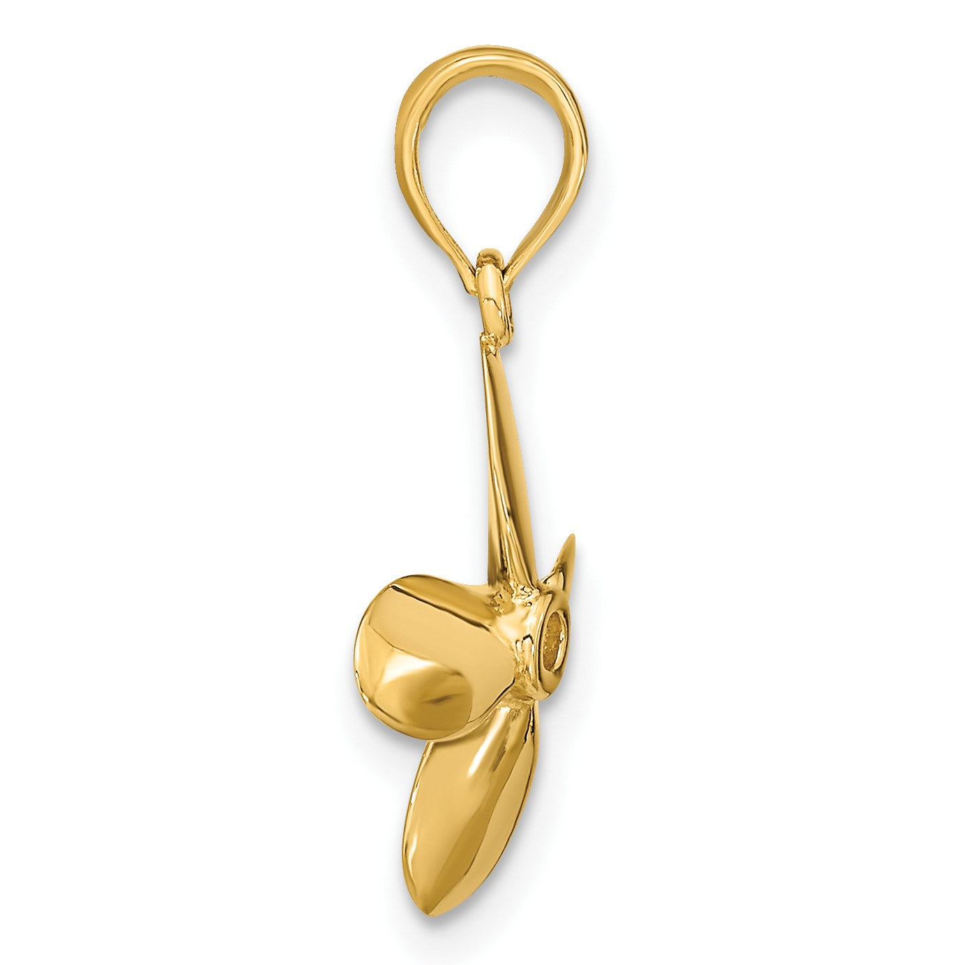 14K 3-D with 4 Blades Propeller Charm
