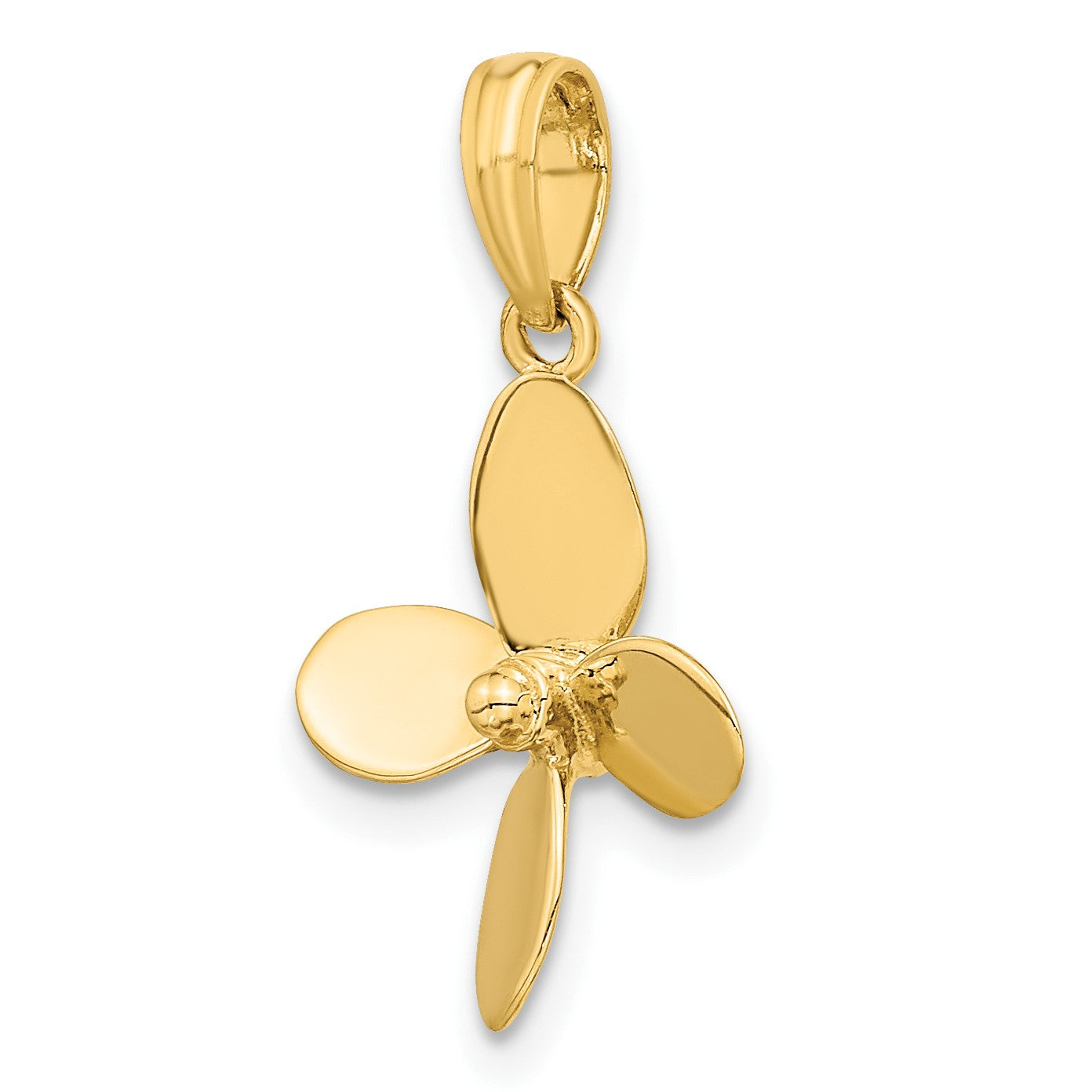14K 3-D with 4 Blades Propeller Charm