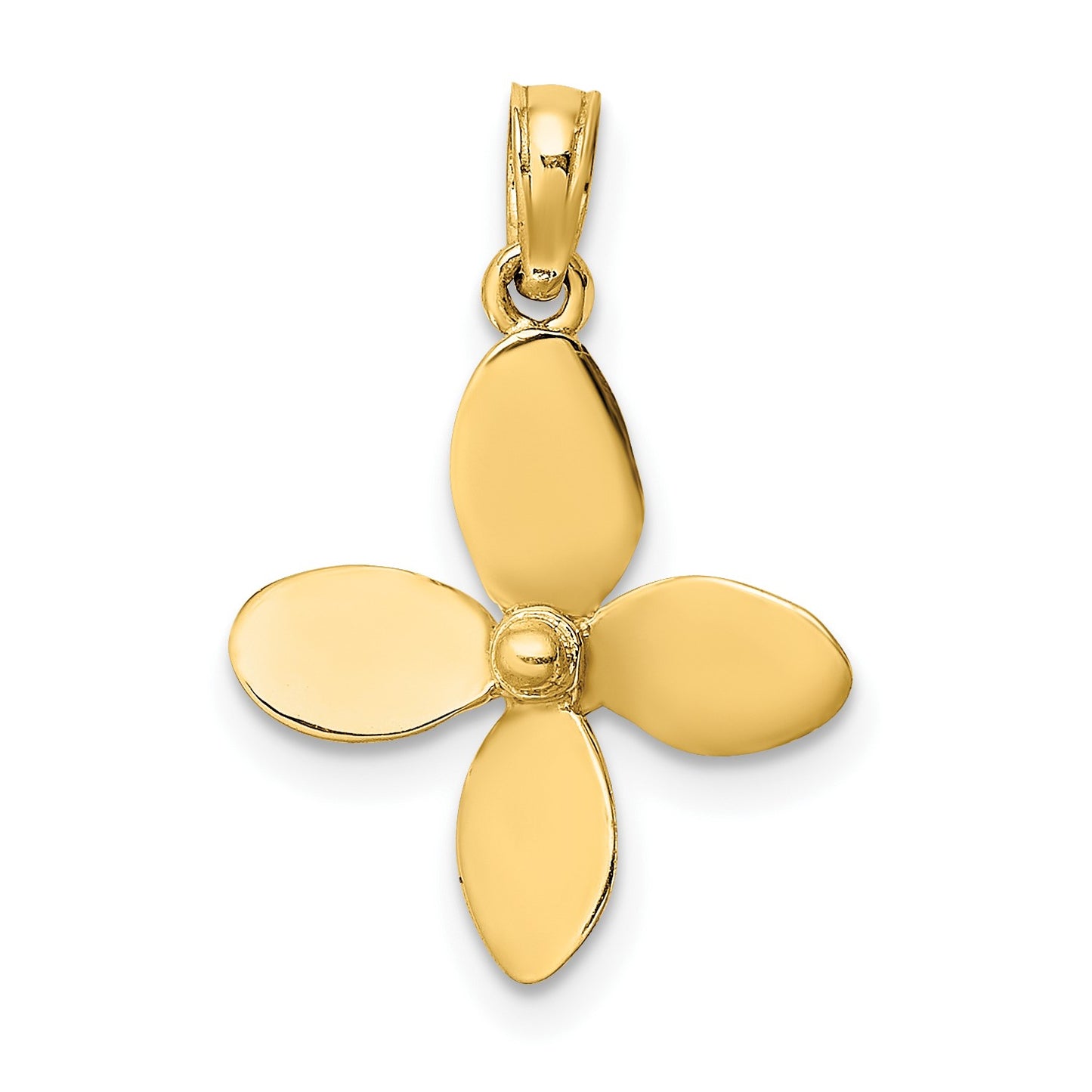 14K 3-D with 4 Blades Propeller Charm