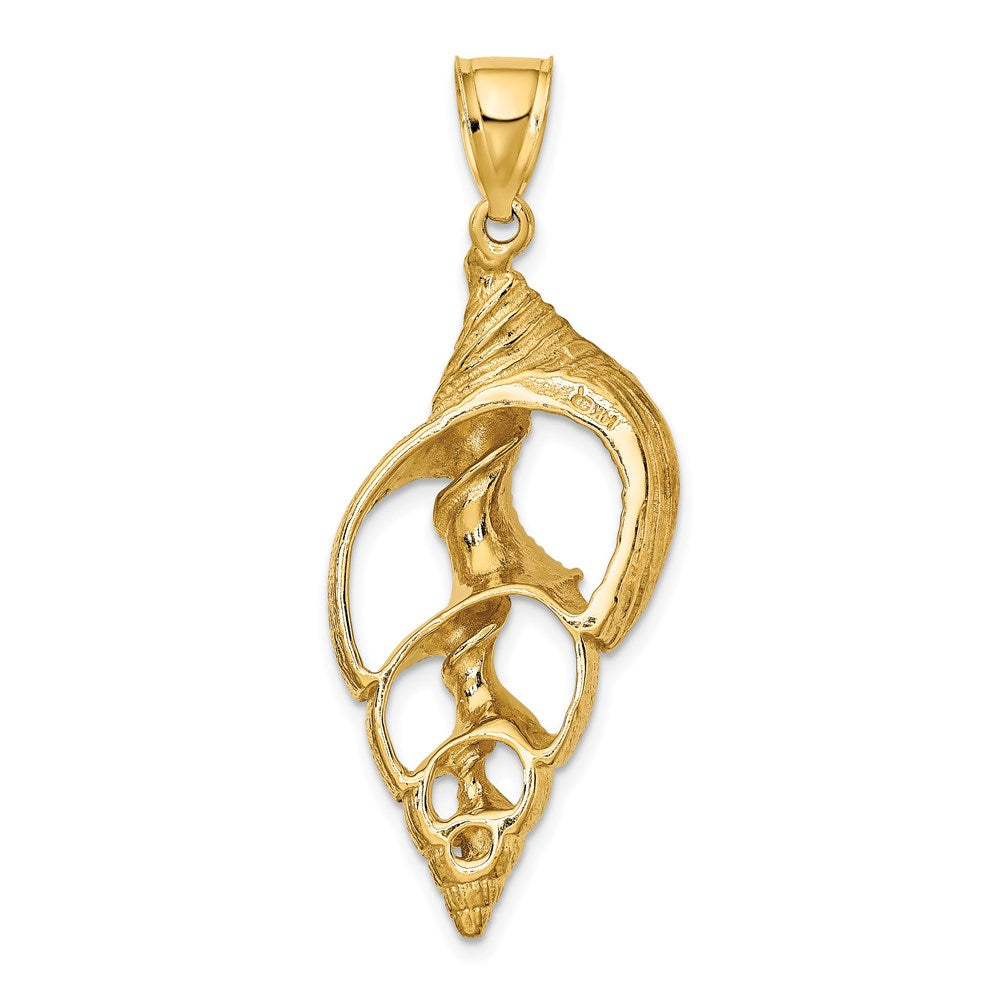 14K Cut-Out Conch Shell Skeleton Charm