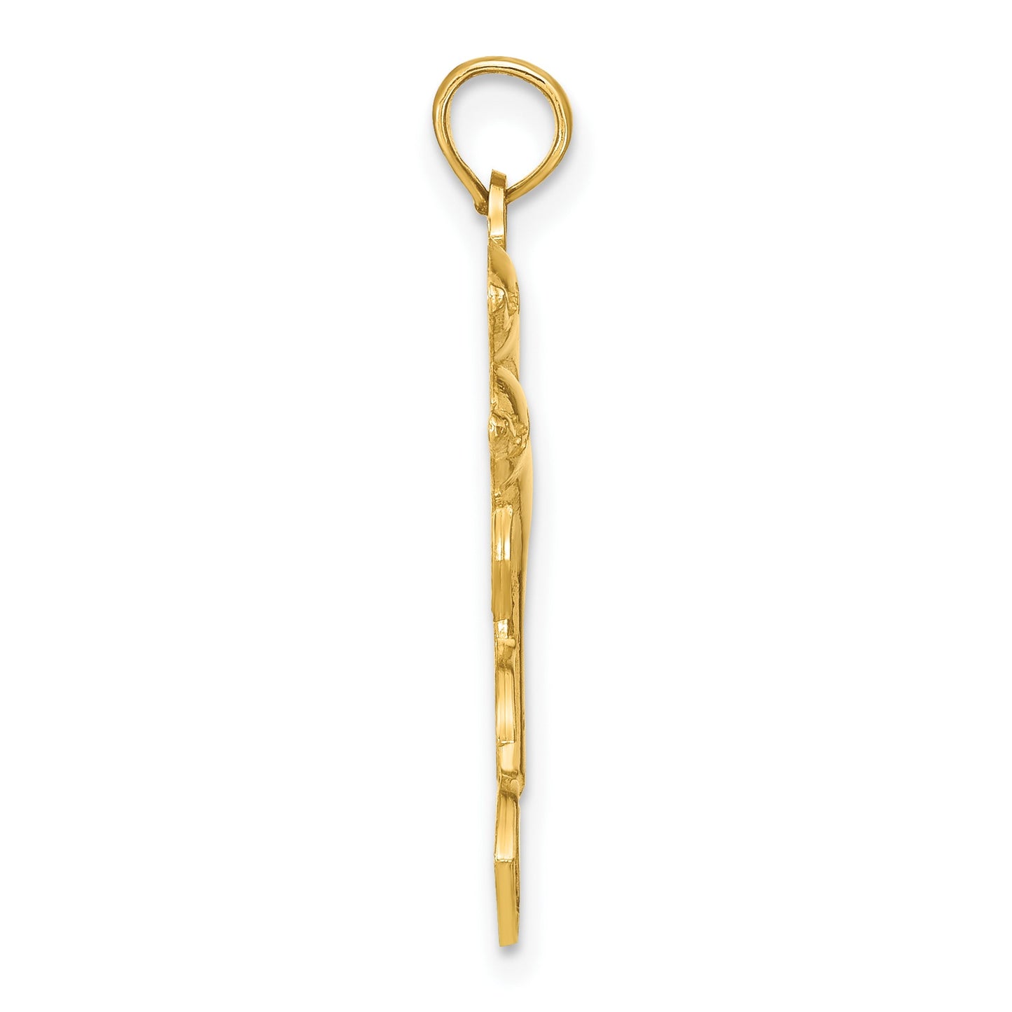 14K 2-D Two Jumping Dolphins Charm