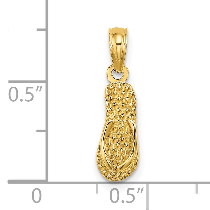 14K 3-D REHOBOTH Single Flip-flop Charm