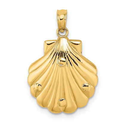 14K Reversible Dolphins and Waves in Shell Charm