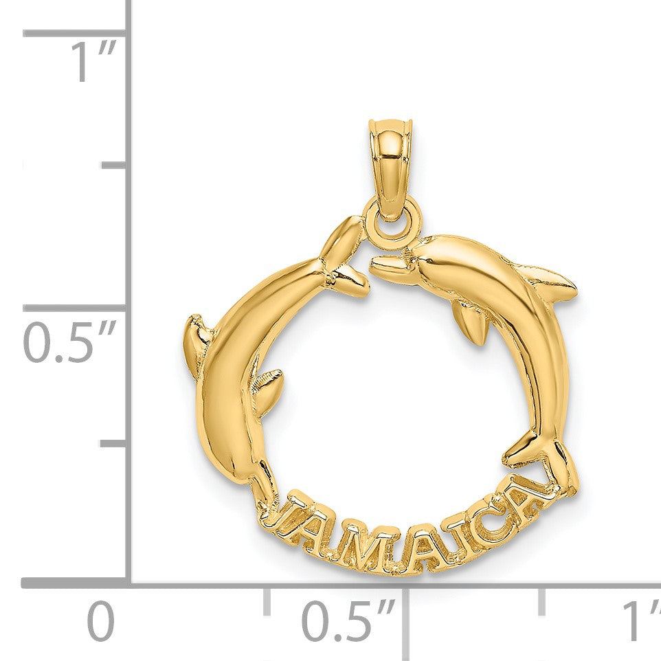 14K JAMAICA with Dolphins Charm