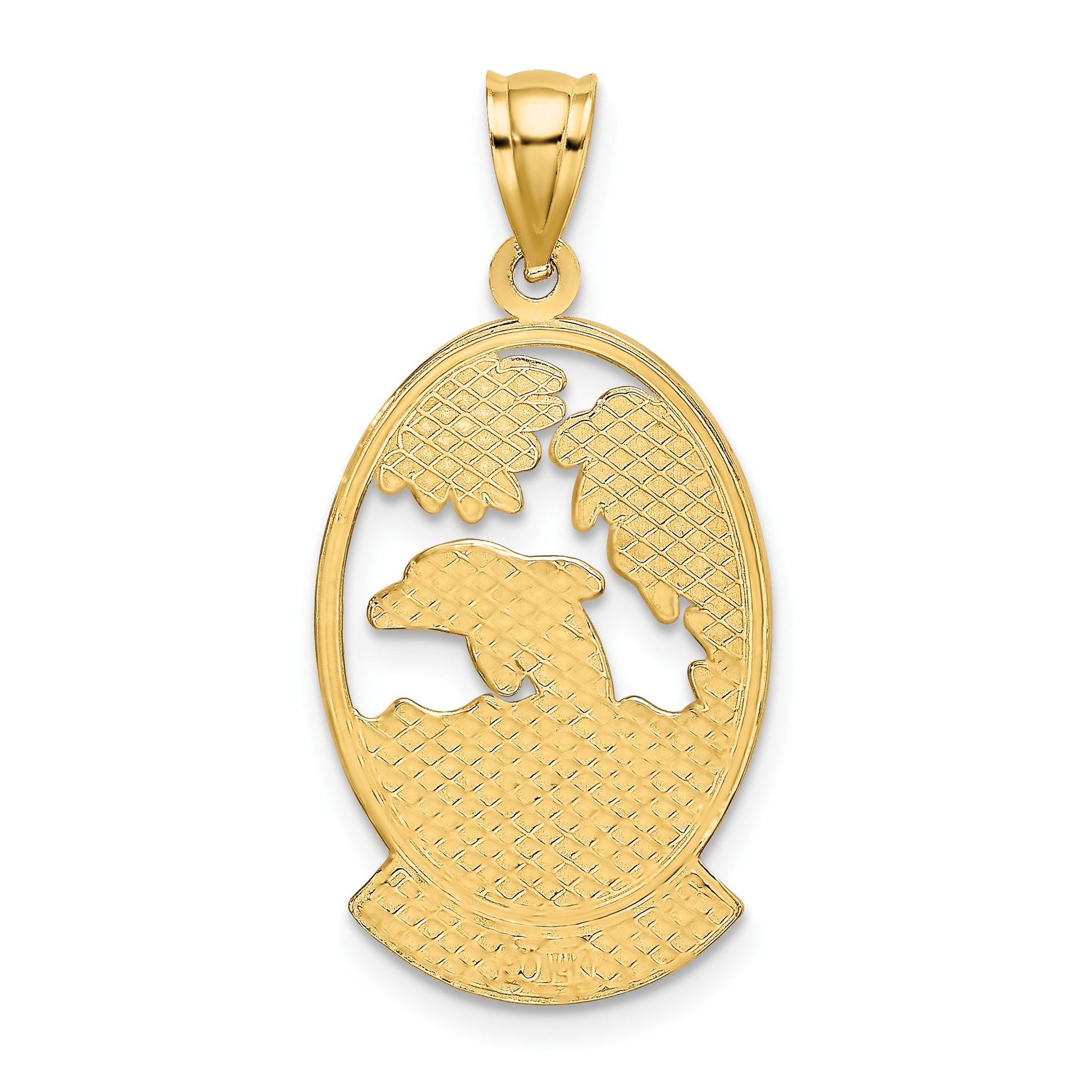 14K HAWAII with Dolphin Sunset Scene Charm