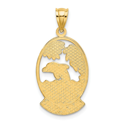 14K HAWAII with Dolphin Sunset Scene Charm