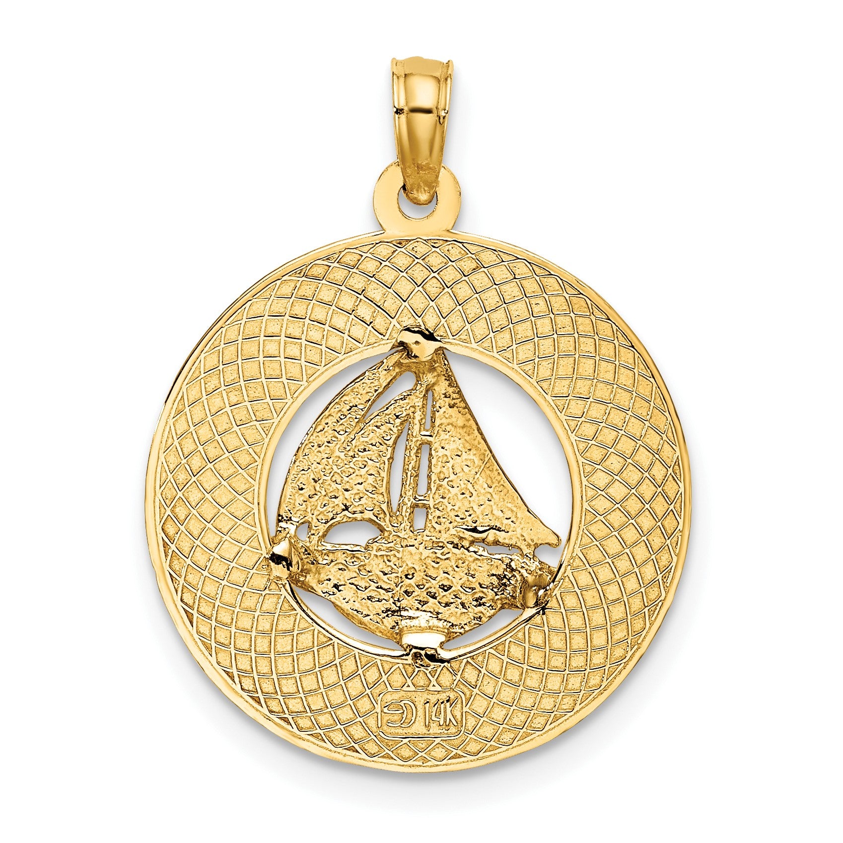 14K SANIBEL with Sailboat Circle Charm