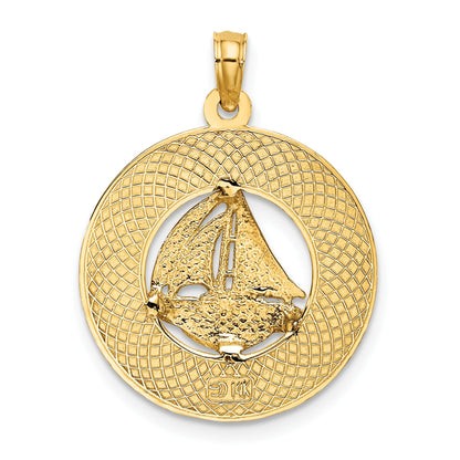 14K SANIBEL with Sailboat Circle Charm