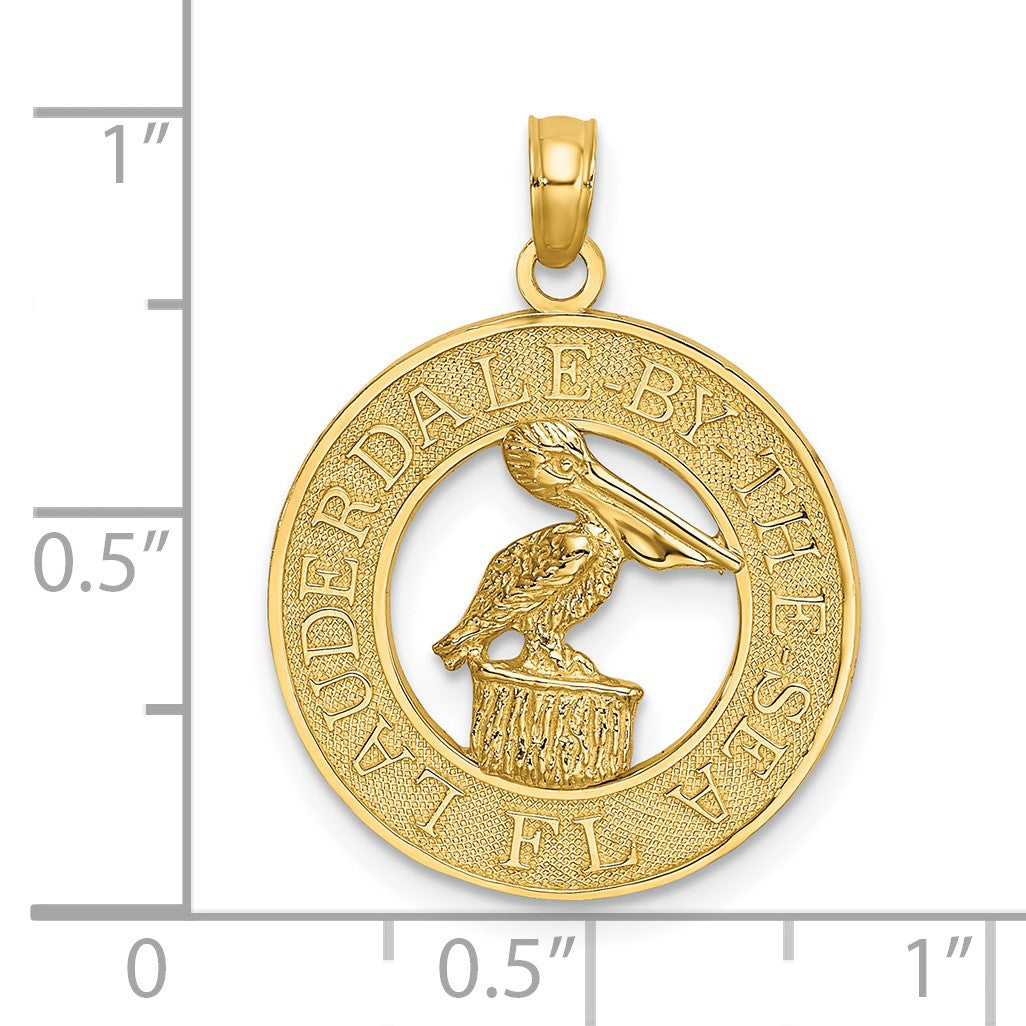 14K LAUDERDALE-BY-THE-SEA FL with Pelican Charm