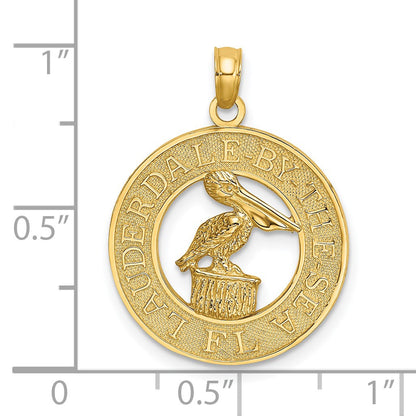 14K LAUDERDALE-BY-THE-SEA FL with Pelican Charm