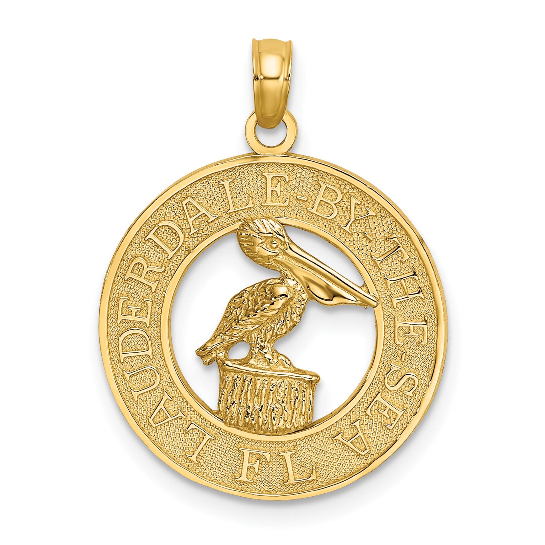 14K LAUDERDALE-BY-THE-SEA FL with Pelican Charm