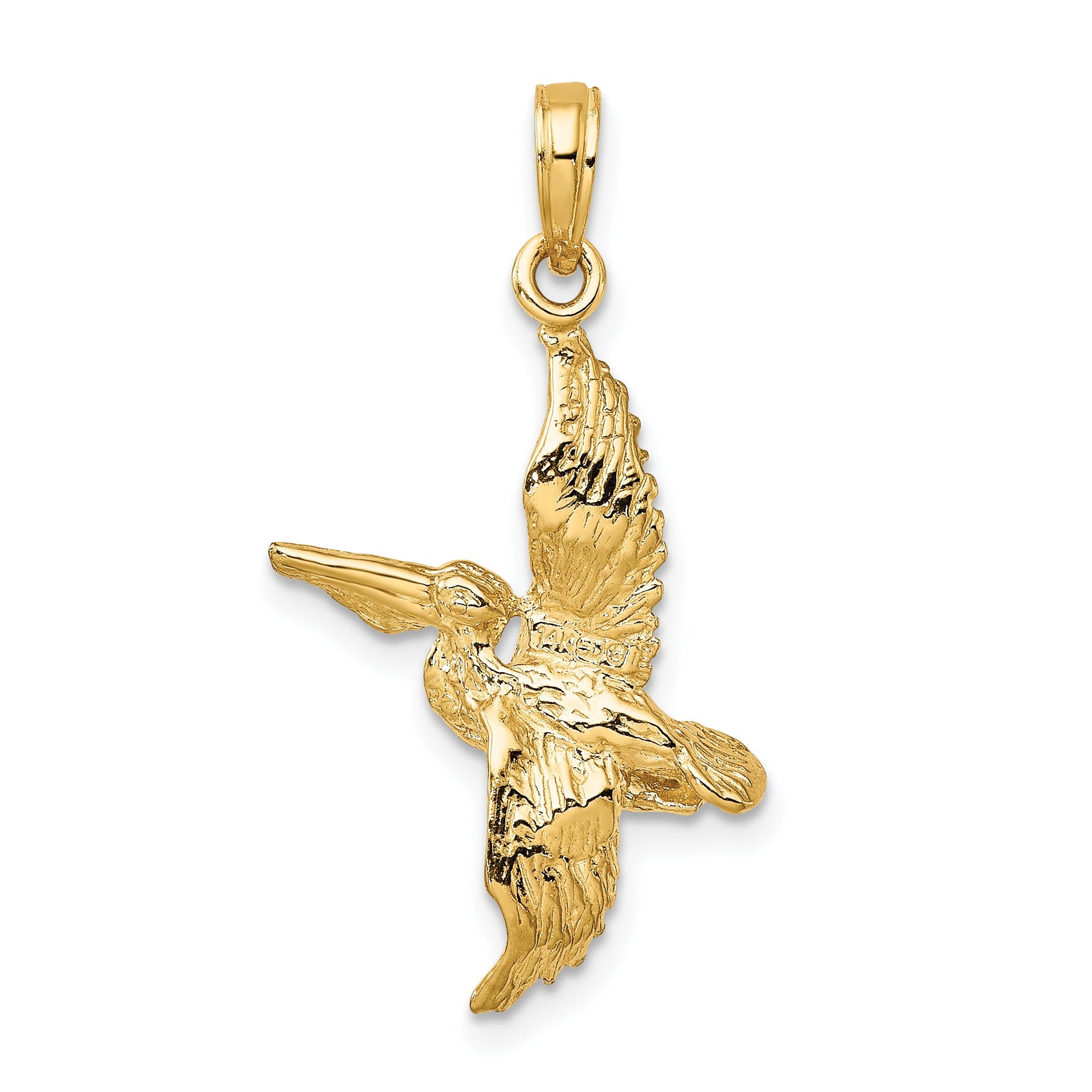 14K 3-D Pelican Flying Charm