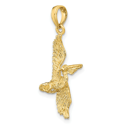 14K 3-D Pelican Flying Charm