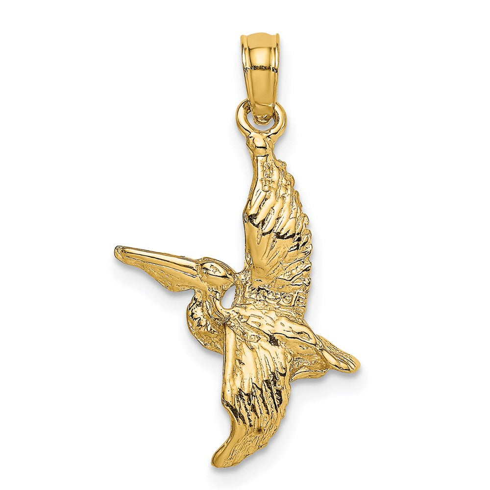 14K 3-D Pelican Flying Charm