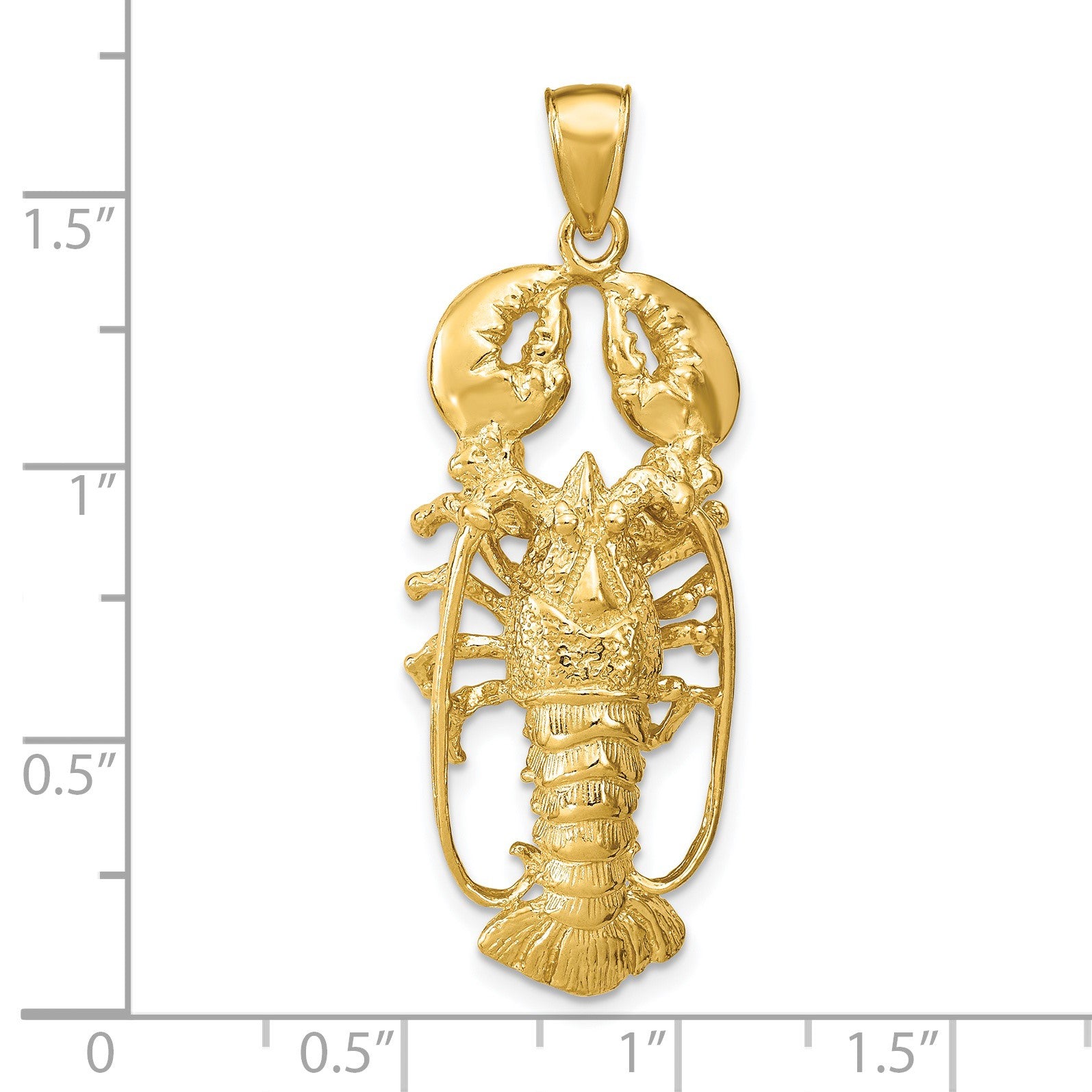 14K Large 3-D Lobster Pendant