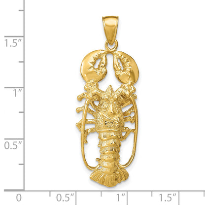 14K Large 3-D Lobster Pendant