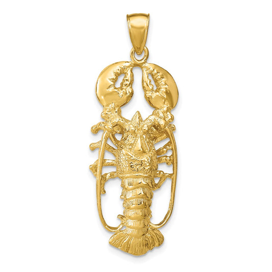 14K 3D Lobster Pendant