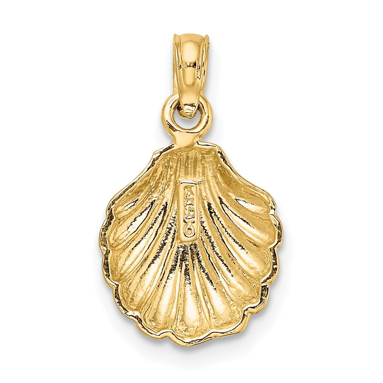 14K Polished Scallop Shell Charm