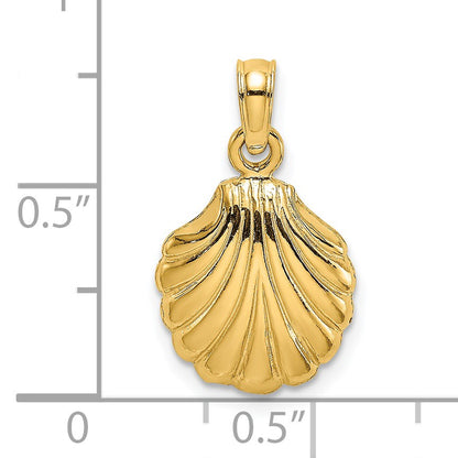 14K Polished Scallop Shell Charm