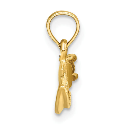 14K 2-D Textured Speed Boat Charm