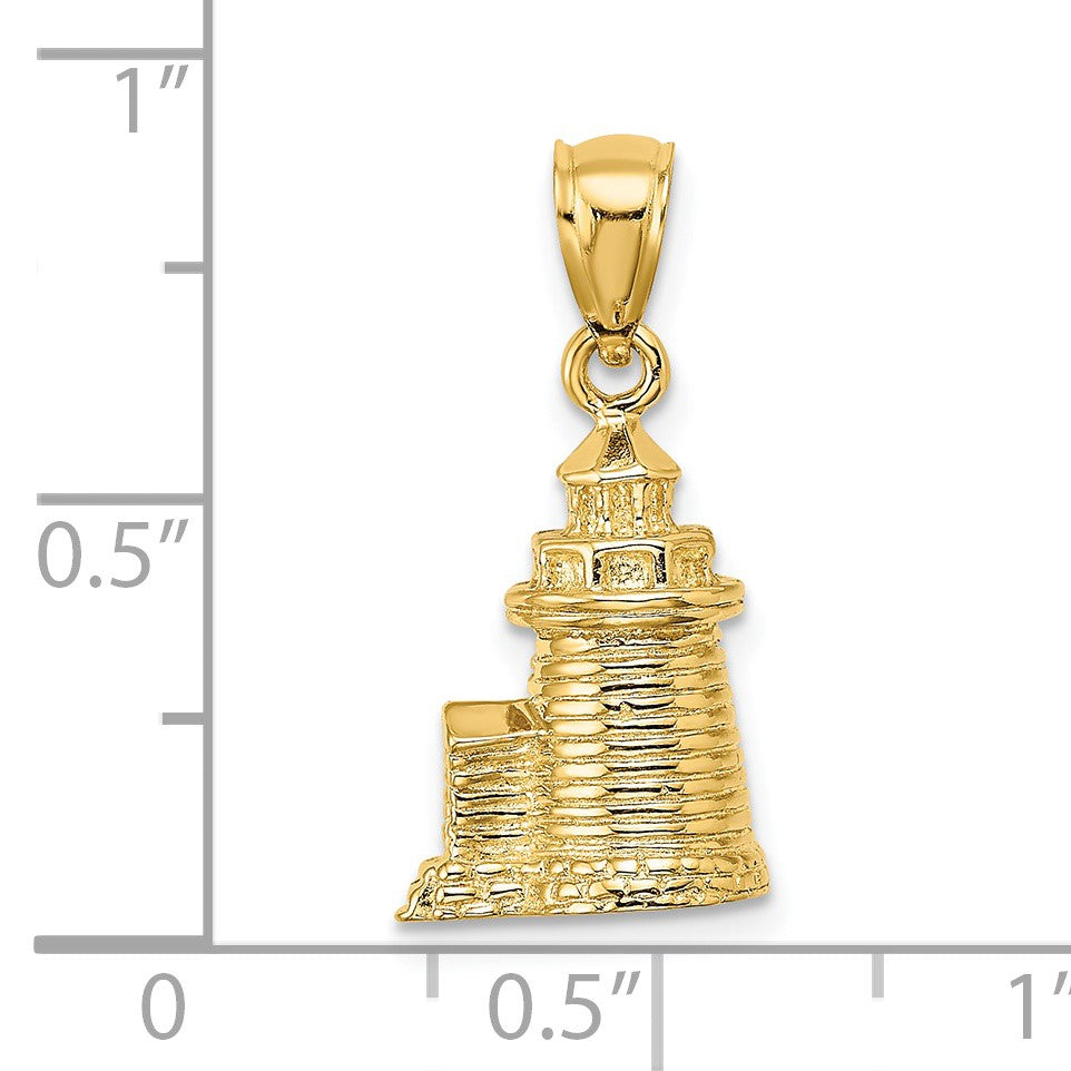 14K 3-D Brant Point Lighthouse Nantucket Harbor Massachusetts Charm
