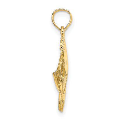 14K Polished Bannerfish Charm
