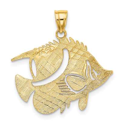14K Polished Bannerfish Charm