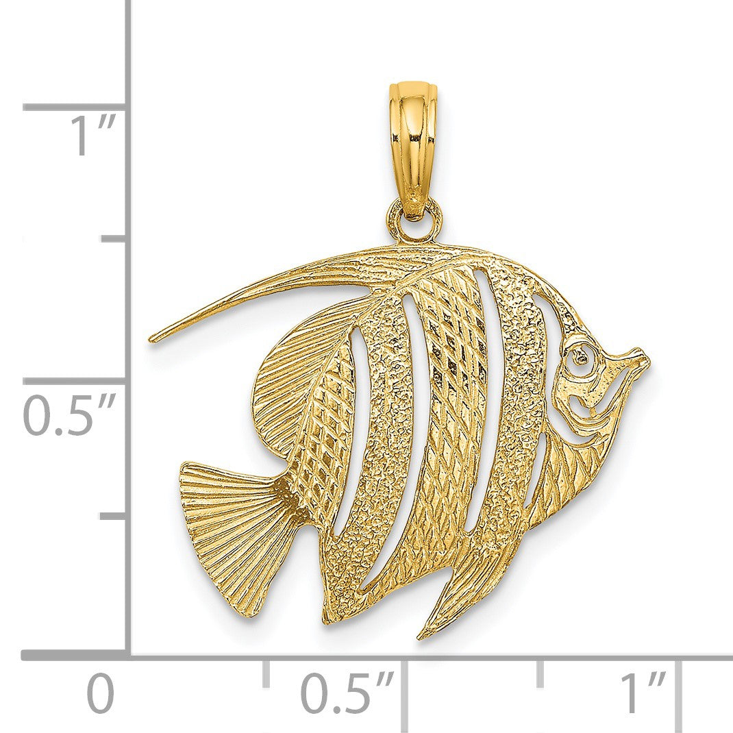 14K Polished Cut-Out Fish Charm