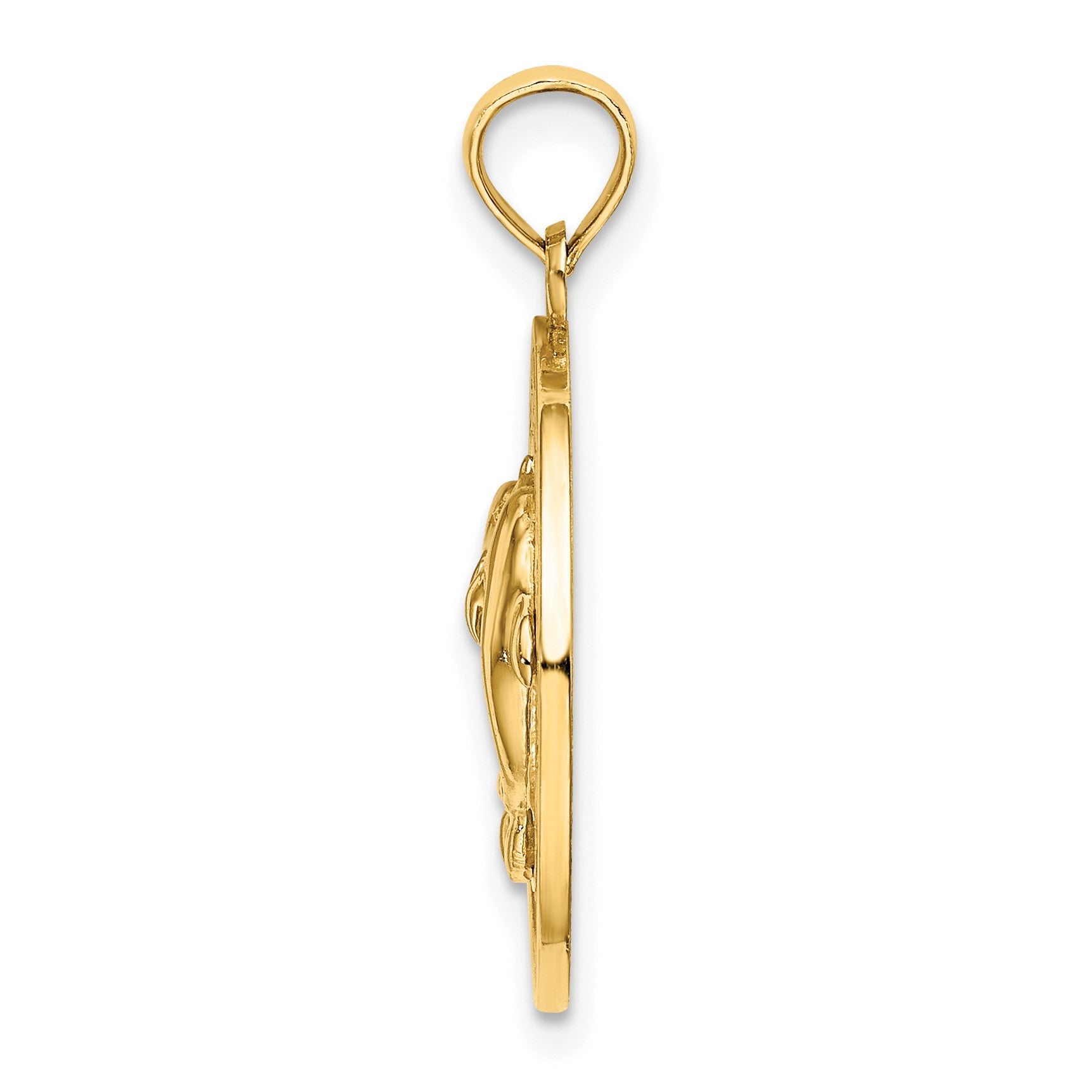 14K TURKS AND CAICOS with Dolphins Circle Charm