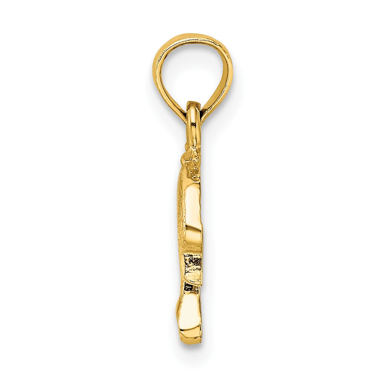 14K Textured Mini Dolphin Jumping Charm