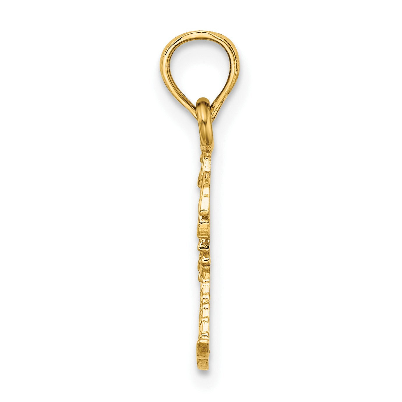 14K Texture Mini Double Palm Trees Charm