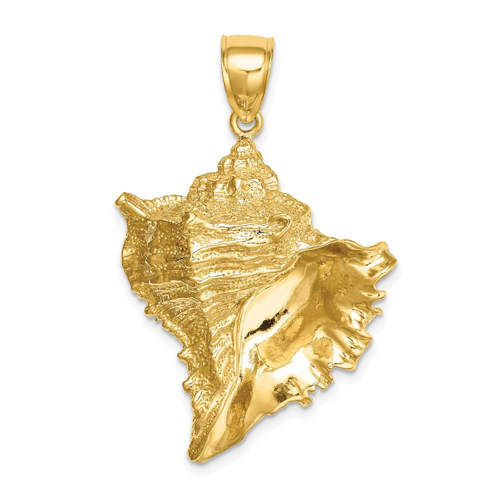 14K Texture 2-D Conch Shell Charm