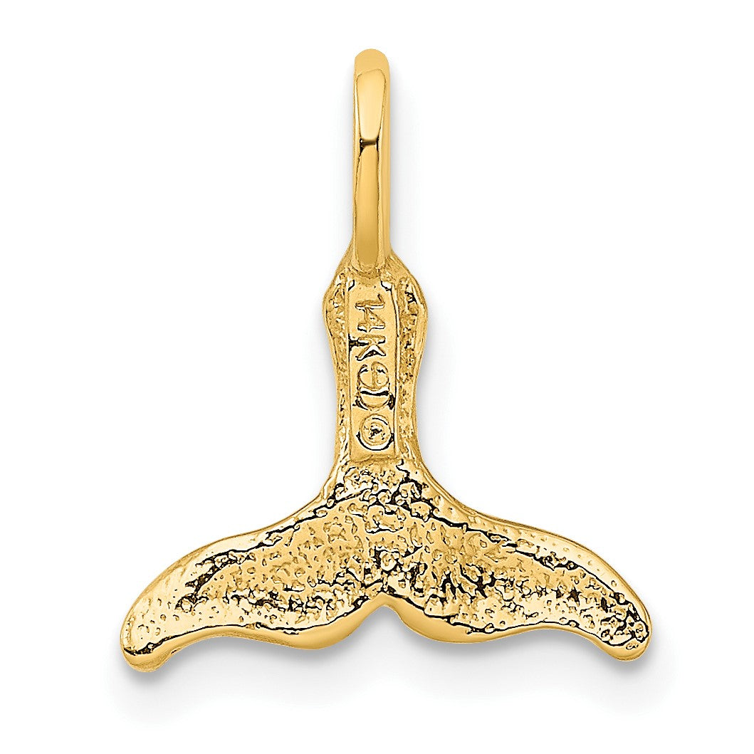 14K Polished Mini Whale Tail Charm