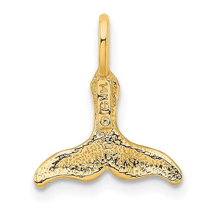 14K Polished Mini Whale Tail Charm