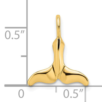 14K Polished Mini Whale Tail Charm