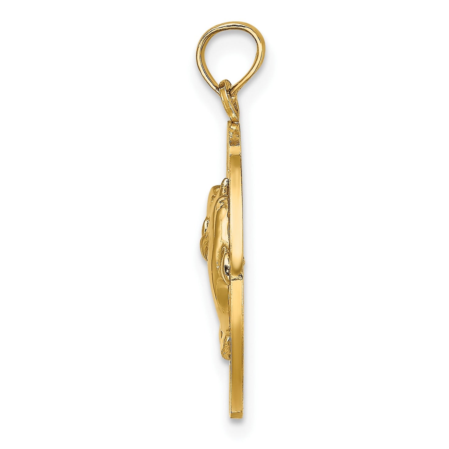 14K ST. THOMAS with Dolphins Round Charm