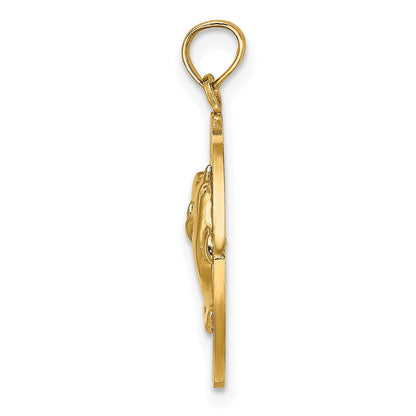 14K ST. THOMAS with Dolphins Round Charm
