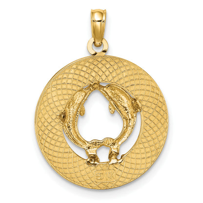 14K ST. THOMAS with Dolphins Round Charm