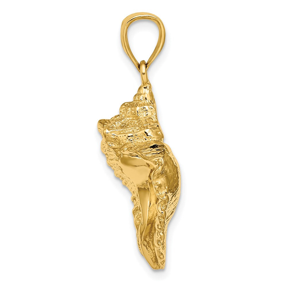 14K Textured Conch Shell Charm